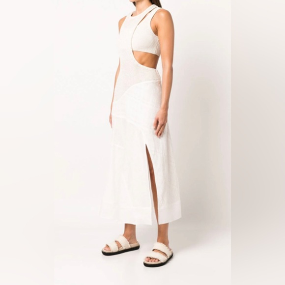 Jonathan Simkhai patchwork cut-out midi dress - Picture 2 of 9